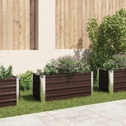 Galvanised Garden Raised Bed 100x40x45cm - Brown