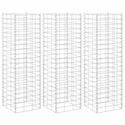 3 Piece Gabion Raised Beds Iron 30x30x100cm