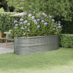 Galvanised Garden Raised Bed 224x80x68cm - Silver