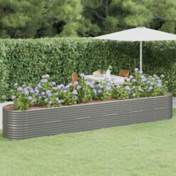 Galvanised Garden Raised Bed 440x80x68cm - Grey