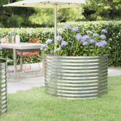 Galvanised Garden Raised Bed 100x100x68cm - Silver